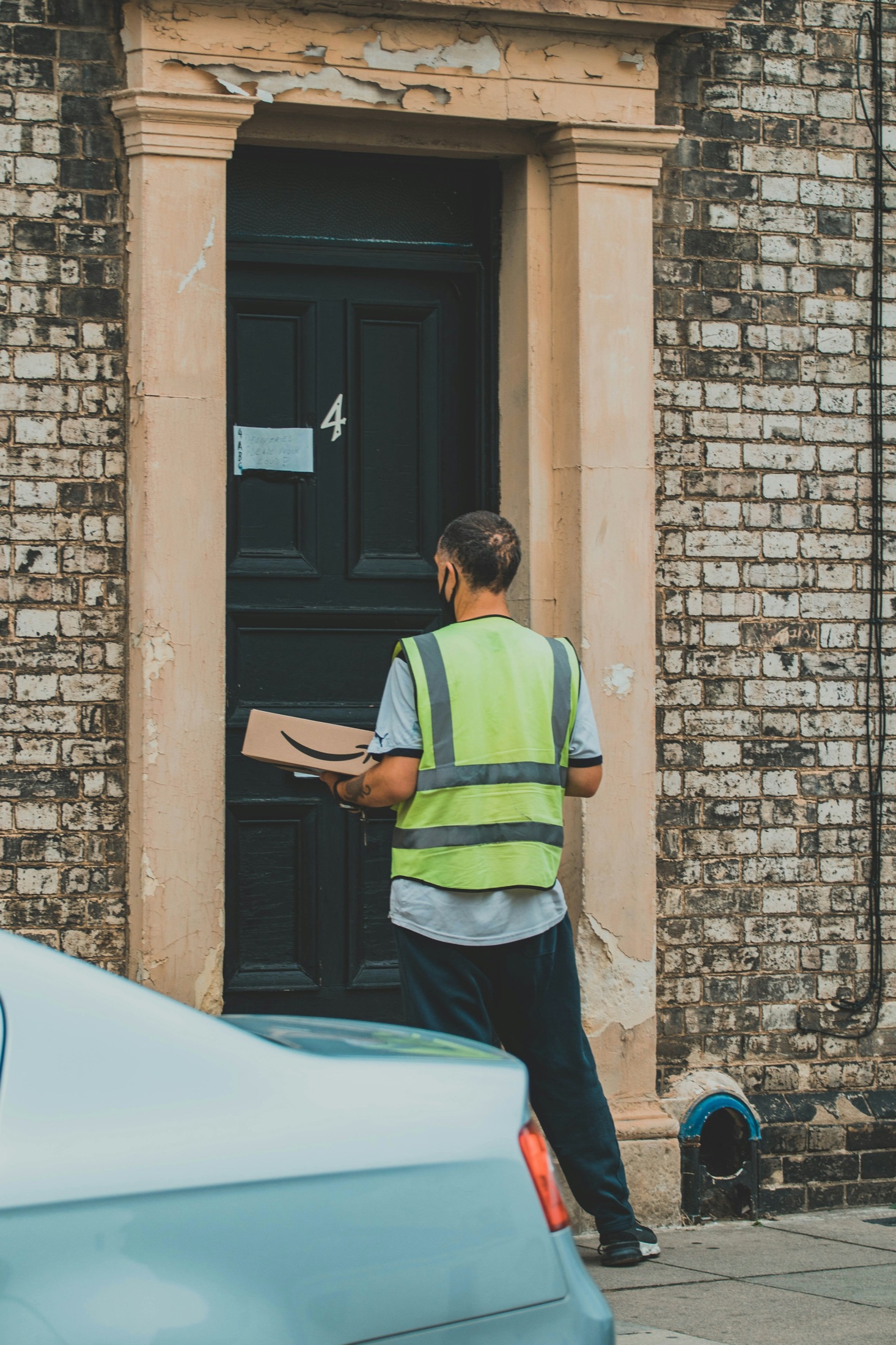 Courier at the door